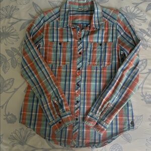 Roxy Plaid Button Down Shirt - Junior Lg.